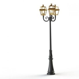 Place des Vosges 02.11. | dreiflammige Mastleuchte aus Messing von Roger Pradier